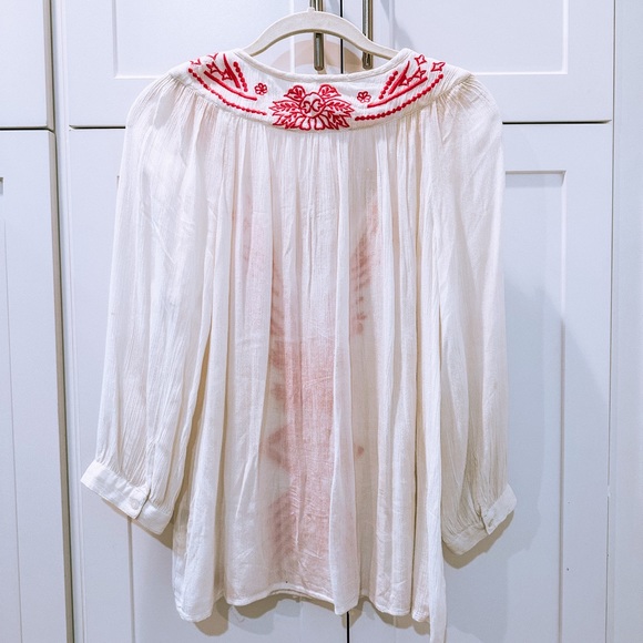 Kirra Relaxed Tunic Blouse with Tassel Tie Front - Picture 2 of 3